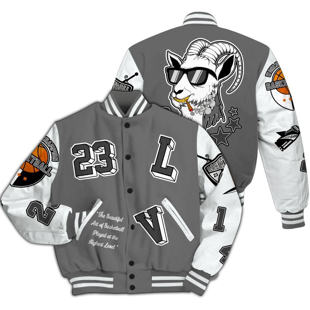 Varsity Jacket To Match Retro Stealth 12s - The GOAT Got Em Streetwear All Over Print