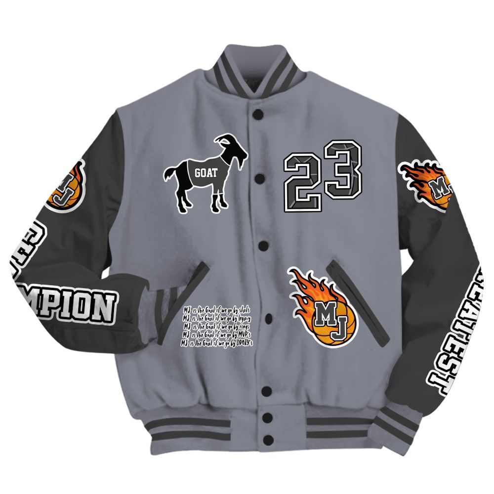 Varsity Jacket To Match Retro Black Flint 13s - 23 G.0.A.T Jump Up Basketball All Over Print