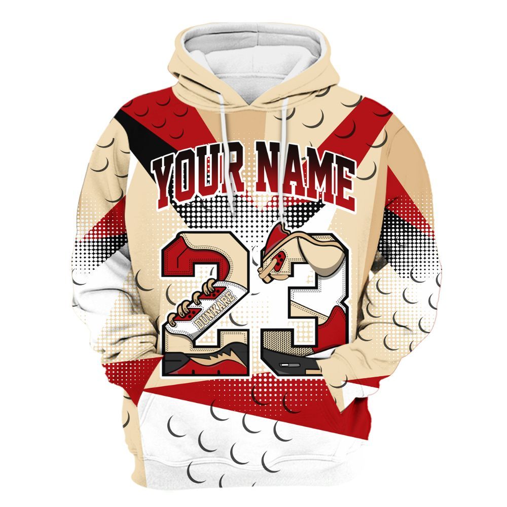 Hoodie To Match Dunk Low Strawberry Waffle - Poly Custom Name Number 23 5s All Over Print