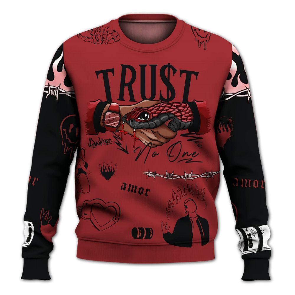 Sweatshirt To Match Alternate Flu Game 12s - Snake Trust No One All Over Print