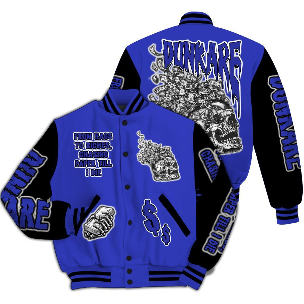 Varsity Jacket To Match Retro Black Concord 12s - From Rags To Riches All Over Print