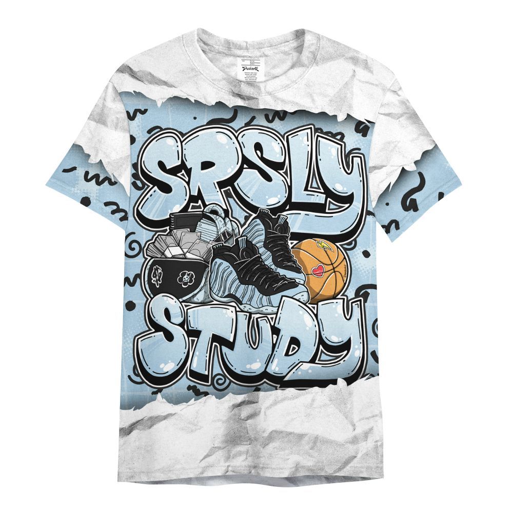 Shirt To Match Foamposite One Psychic Blue - SRSLY Study Doodle All Over Print