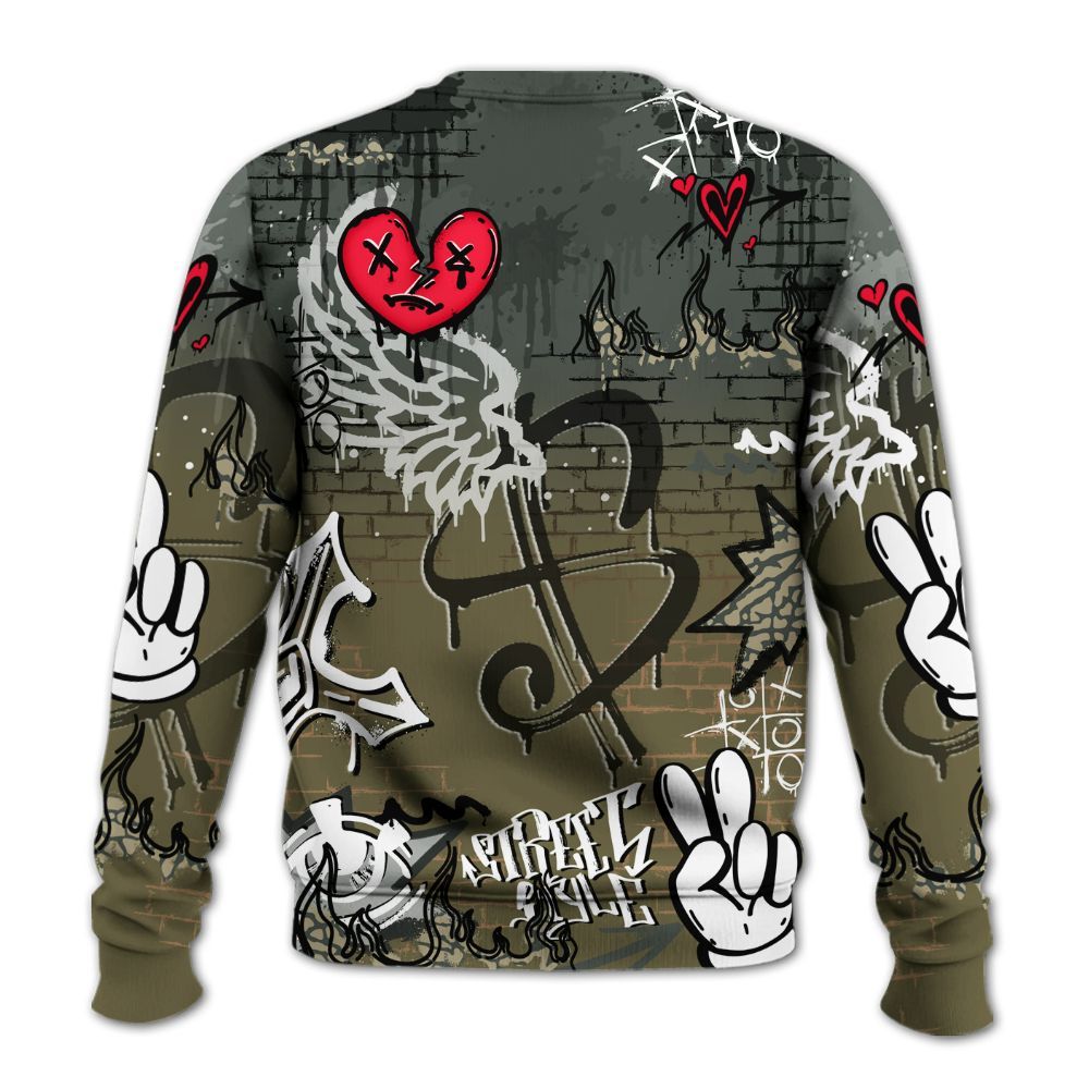 Sweatshirt To Match Retro Family Affair 3s - Been Dif2erent Drip Graffiti All Over Print