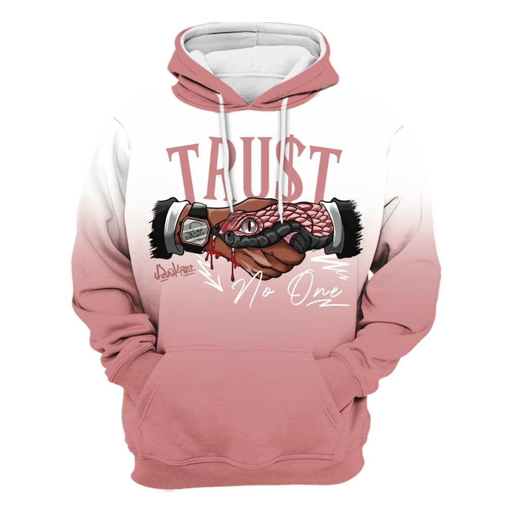 Hoodie To Match Low OG Rust Pink 1s - Snake Trust No One Drip All Over Print