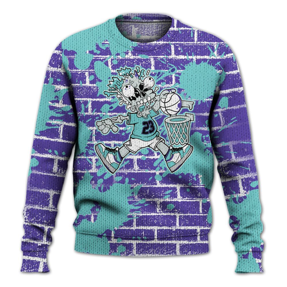 Knitted Sweater To Match Low Hornets 1s - 85's Dunks Graphic Halloween