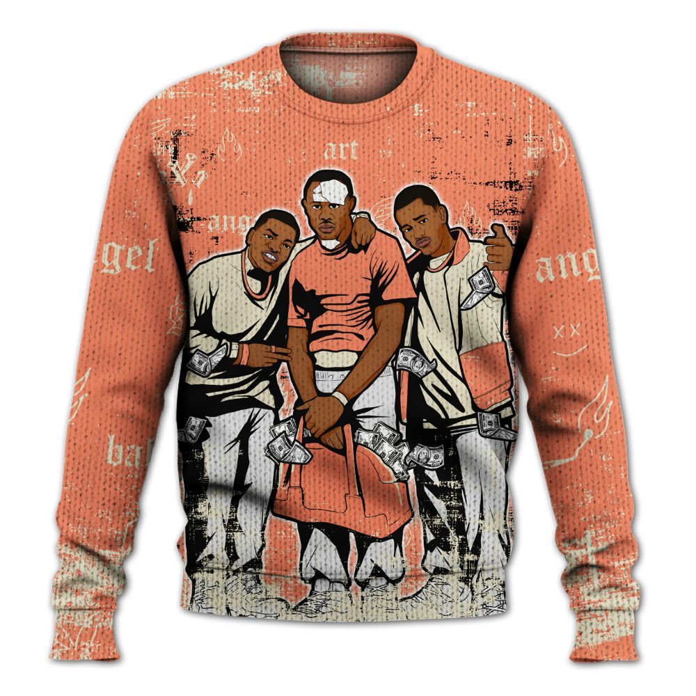 Knitted Sweater To Match DJ Khaled Crimson Bliss 5s - Paid In Full Money