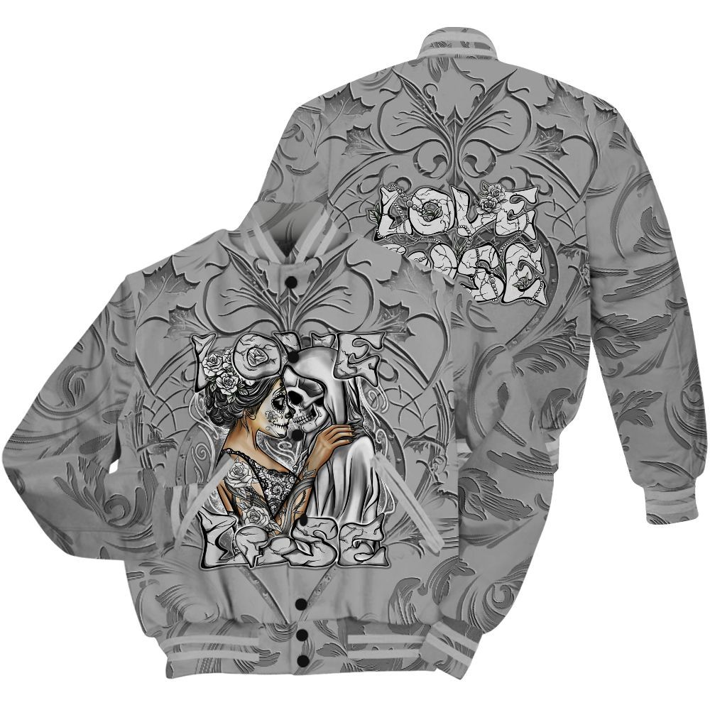 Varsity Jacket To Match Black Wolf Grey 12s Shirt - Loves Lose Gothic All Over Print