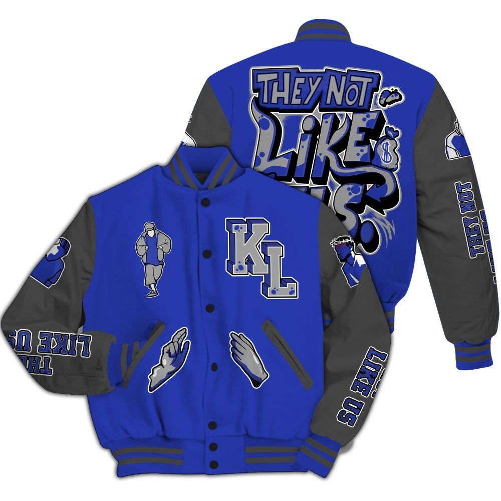 Varsity Jacket To Match Air Max Plus Black Racer Blue - Dislike Us Graphic All Over Print