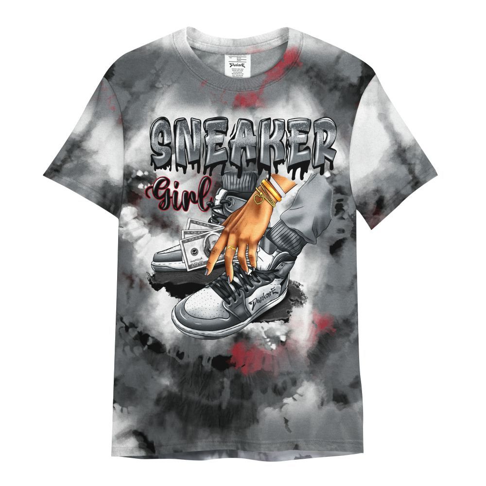 Shirt To Match Retro Fire Red 9s - SNEAKER Girl Money Drip Tie Dye All Over Print