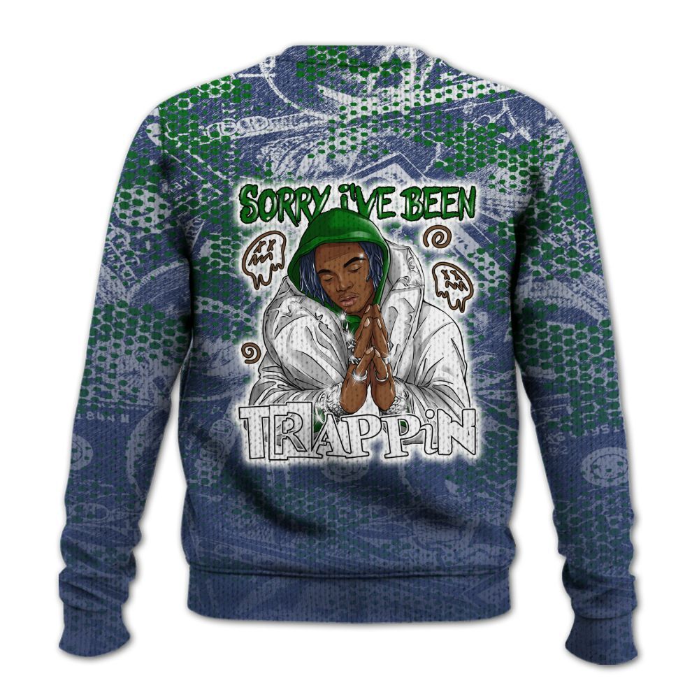 Knitted Sweater To Match Midnight Navy 13s - Trappin' Banknote