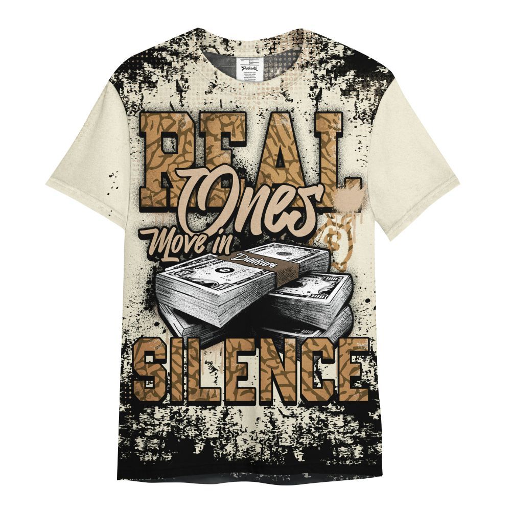 Shirt To Match Orewood Brown 3s - Move In Silence Money Street Retro All Over Print