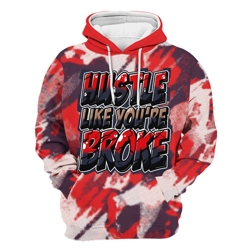 Hoodie To Match Low OG Howard Bison 1s - Hustles Like Broke Abstract All Over Print