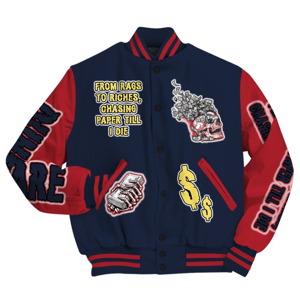 Varsity Jacket To Match Dunk Low COJP What The 2024 - From Rags To Riches All Over Print