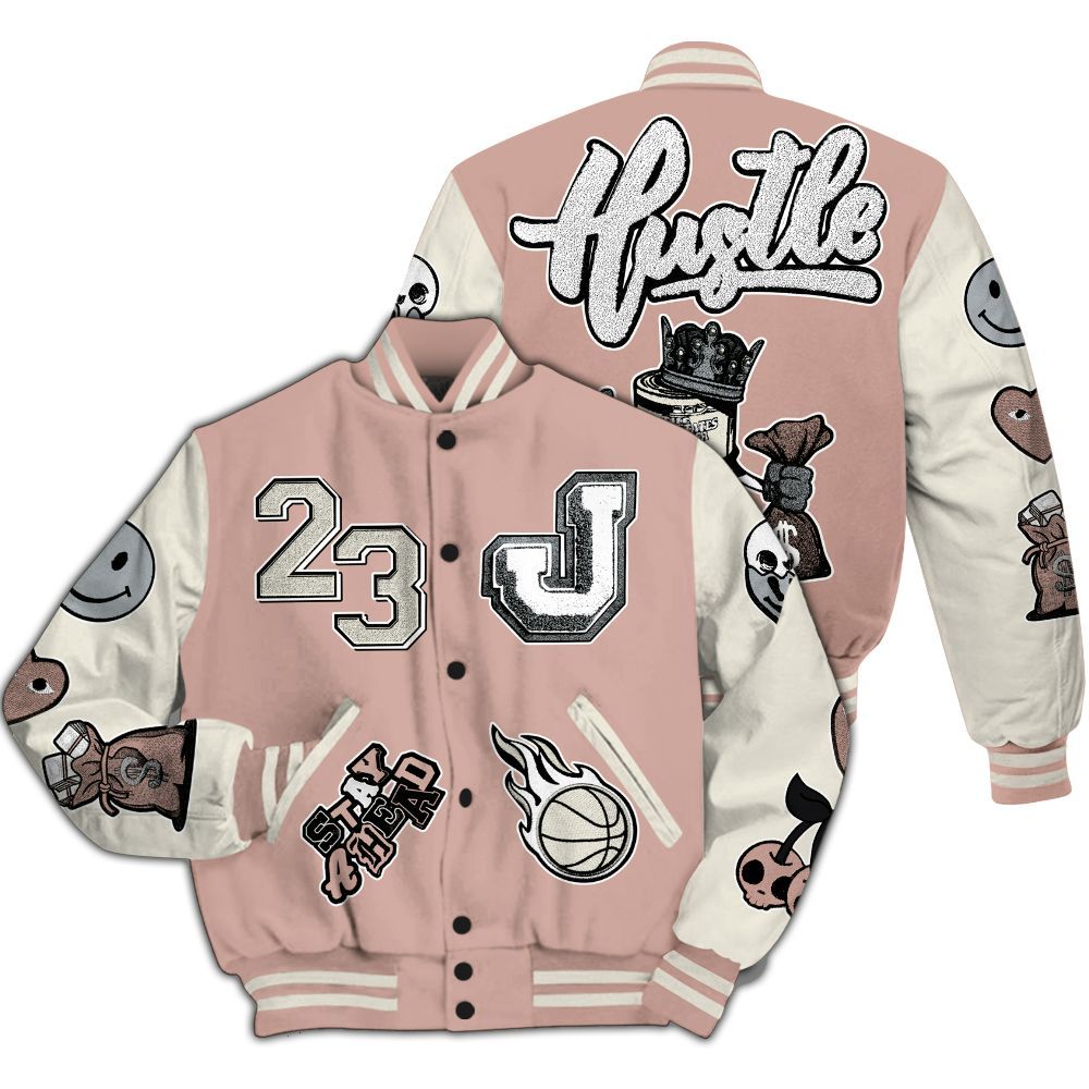 Varsity Jacket To Match Air Force Low 1 Arctic Orange - Hustles Money Number 23 All Over Print