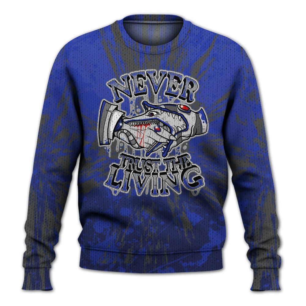 Knitted Sweater To Match Air Max Plus Black Racer Blue - Never Trusting Living Graphic Halloween