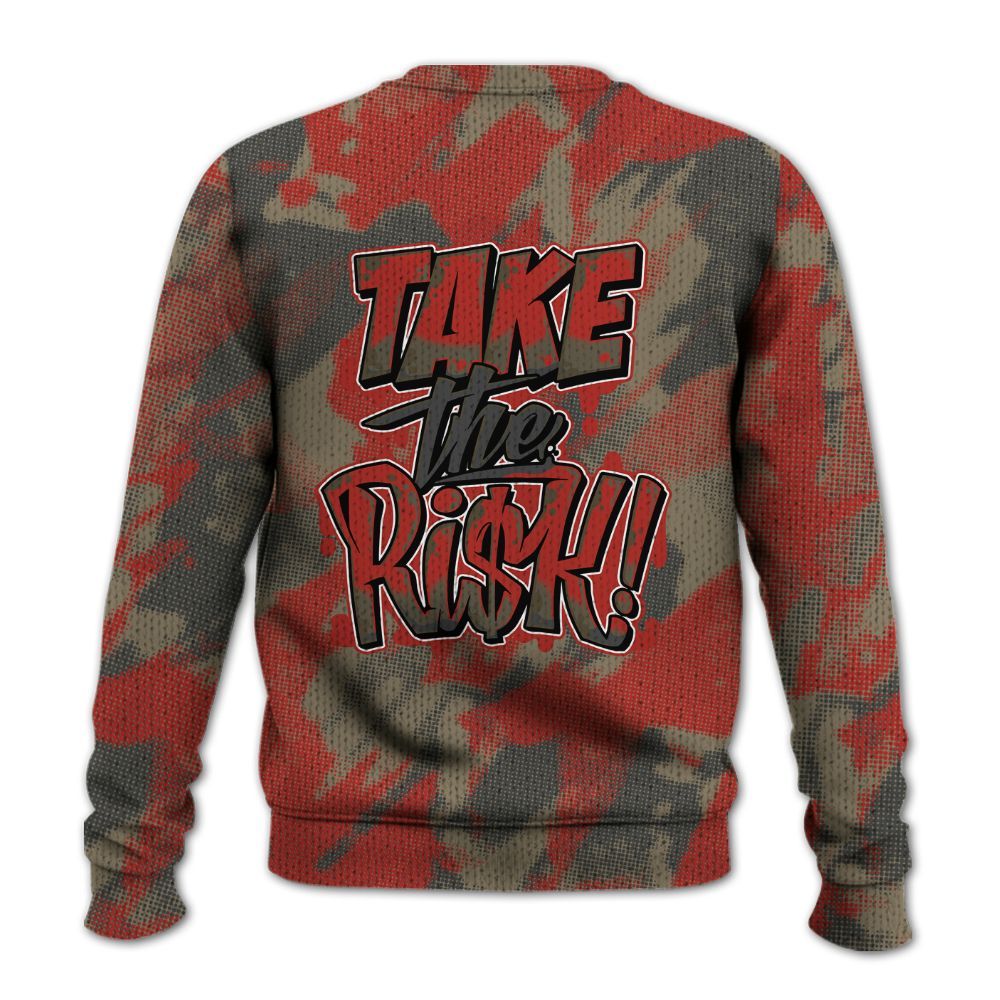 Knitted Sweater To Match Olive 9s - Take Risks Abstract