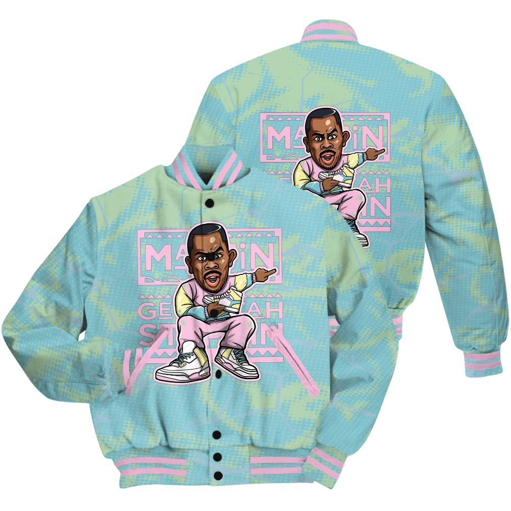 Varsity Jacket To Match SB Dunk Low Visty Shirt - Get Tag Sneakers Steppin' Graphic Crack All Over Print