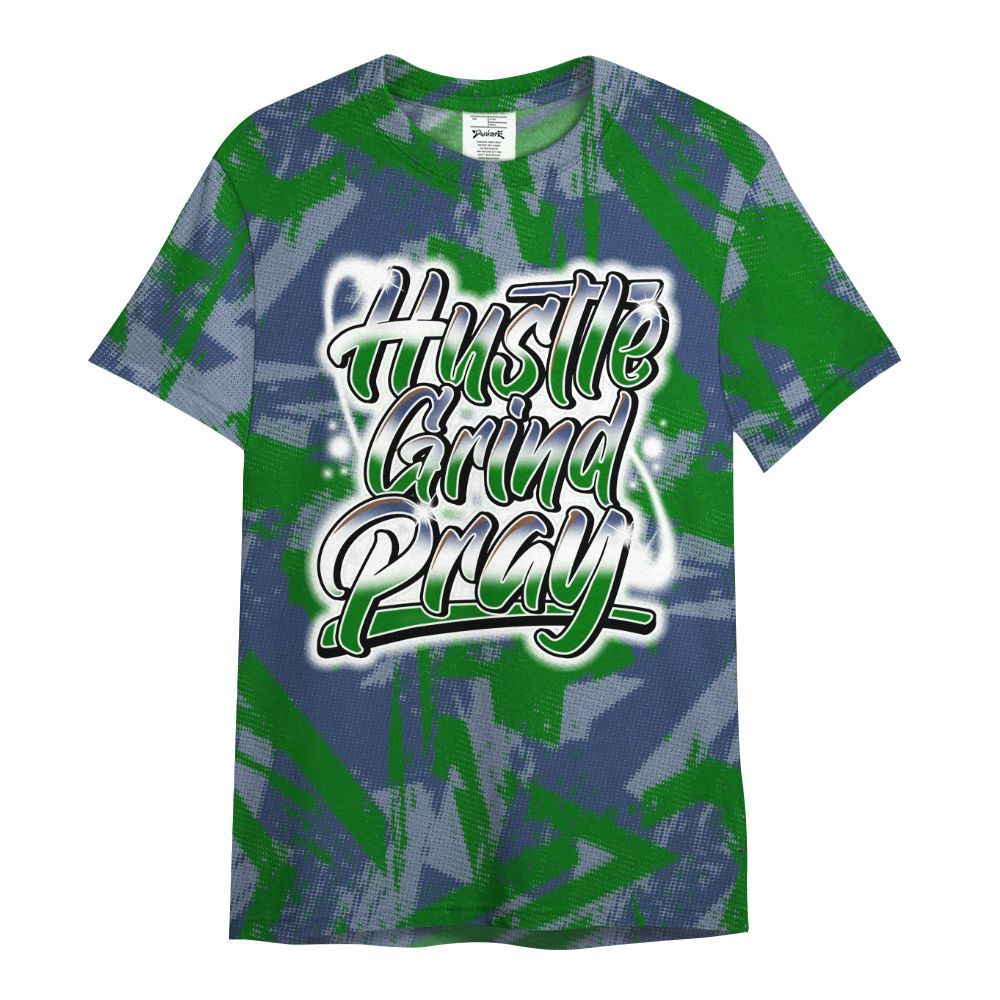 Shirt To Match Midnight Navy 13s - Hustles And Prayer Graphic Halftone All Over Print