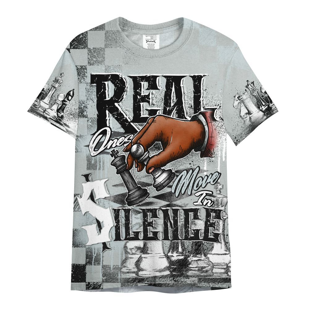 Shirt To Match Black Wolf Grey 12s - Chess Move In Silence All Over Print