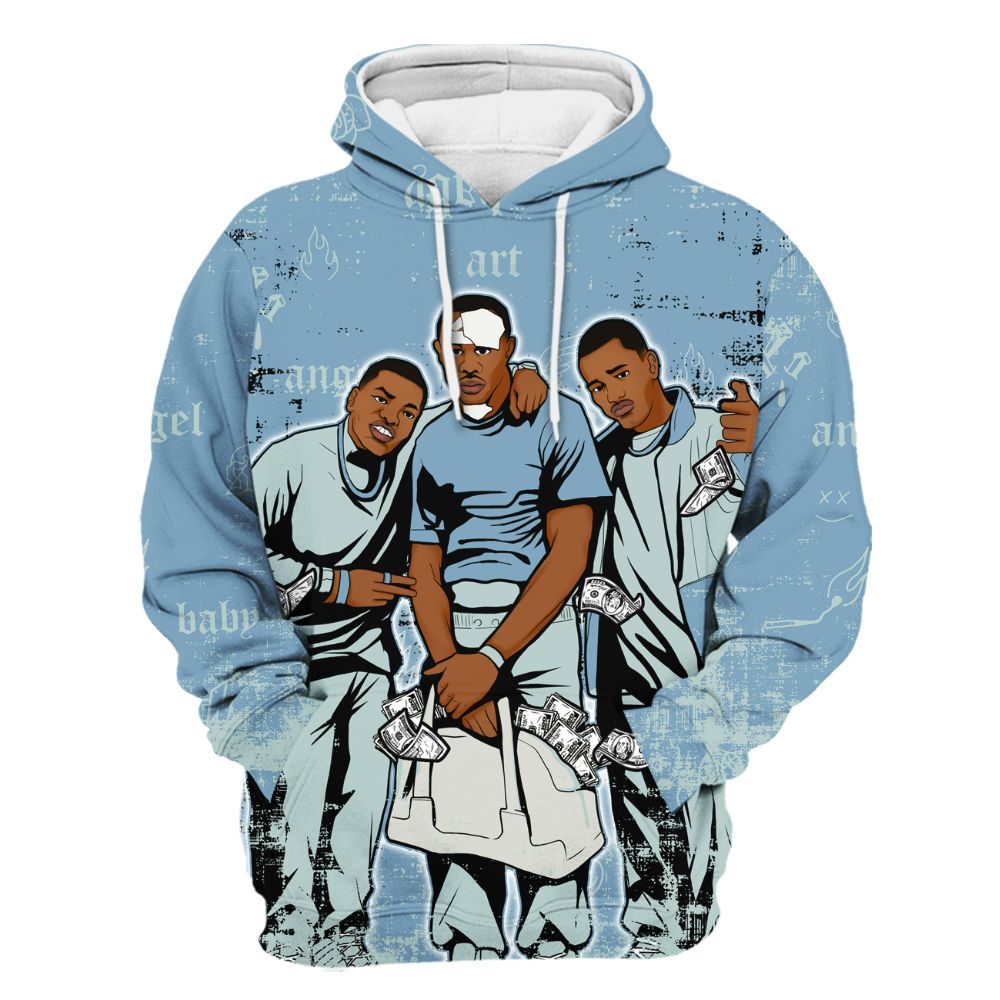 Hoodie To Match Denim Worn Blue 2025 4s - Paid In Full Money All Over Print