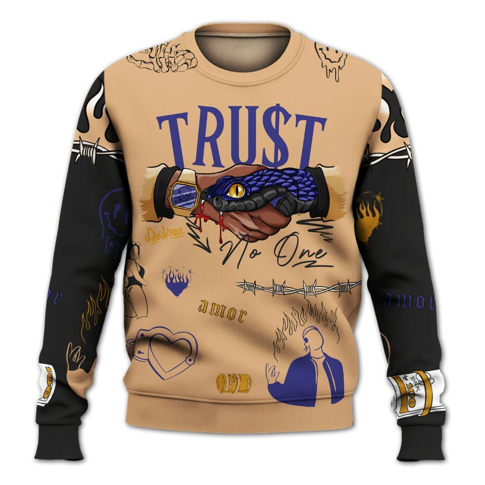 Sweatshirt To Match SE Afrobeats 7s - Snake Trust No One All Over Print