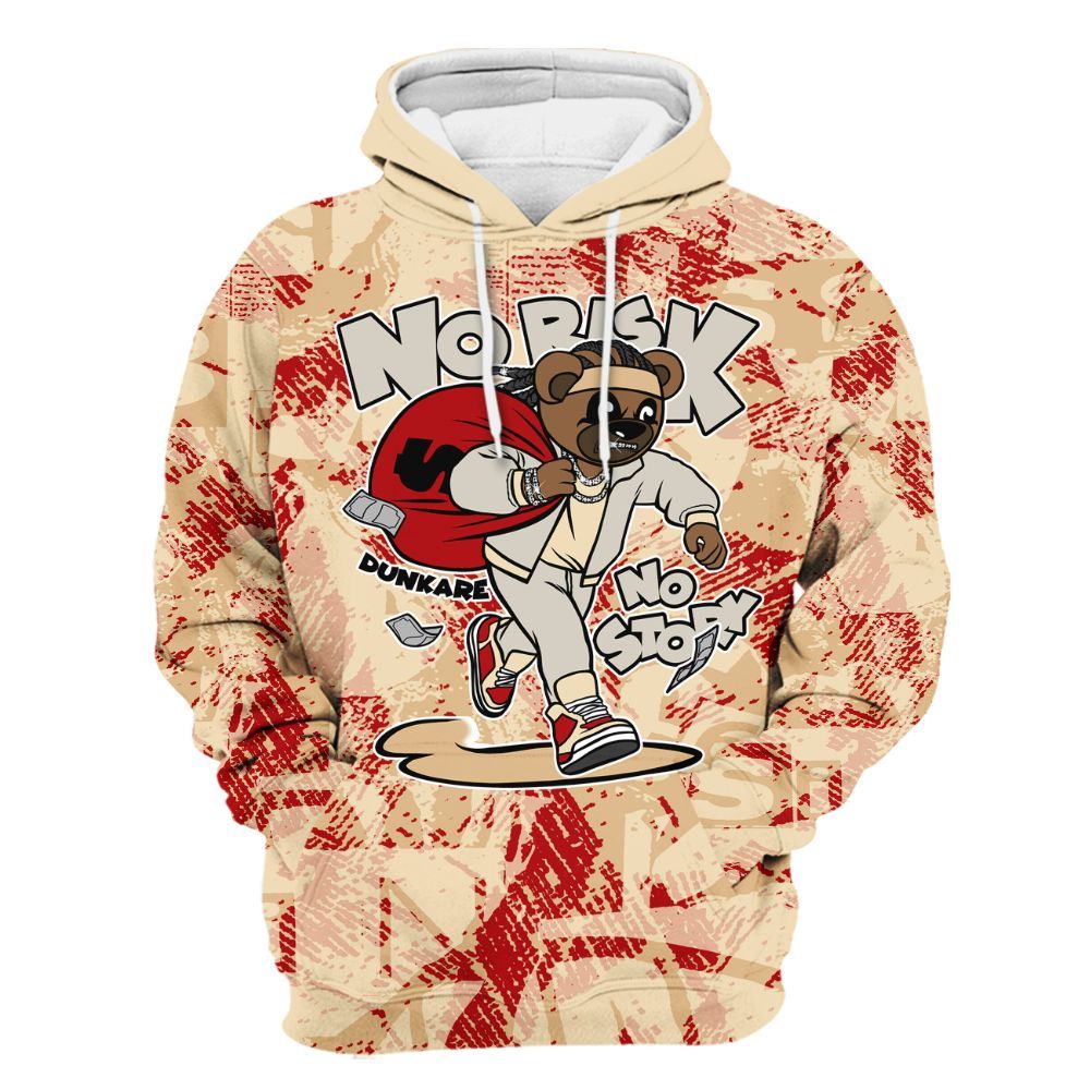 Hoodie To Match Dunk Low Strawberry Waffle - Certain Bear Abstract Graffiti All Over Print