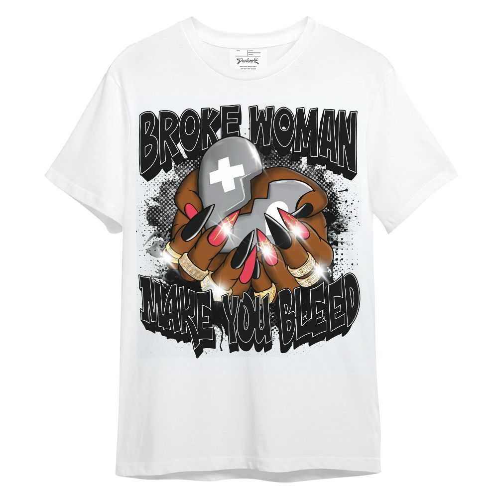 Shirt To Match Black Cement 3s - Broke Woman Heart Retro Unisex Shirt