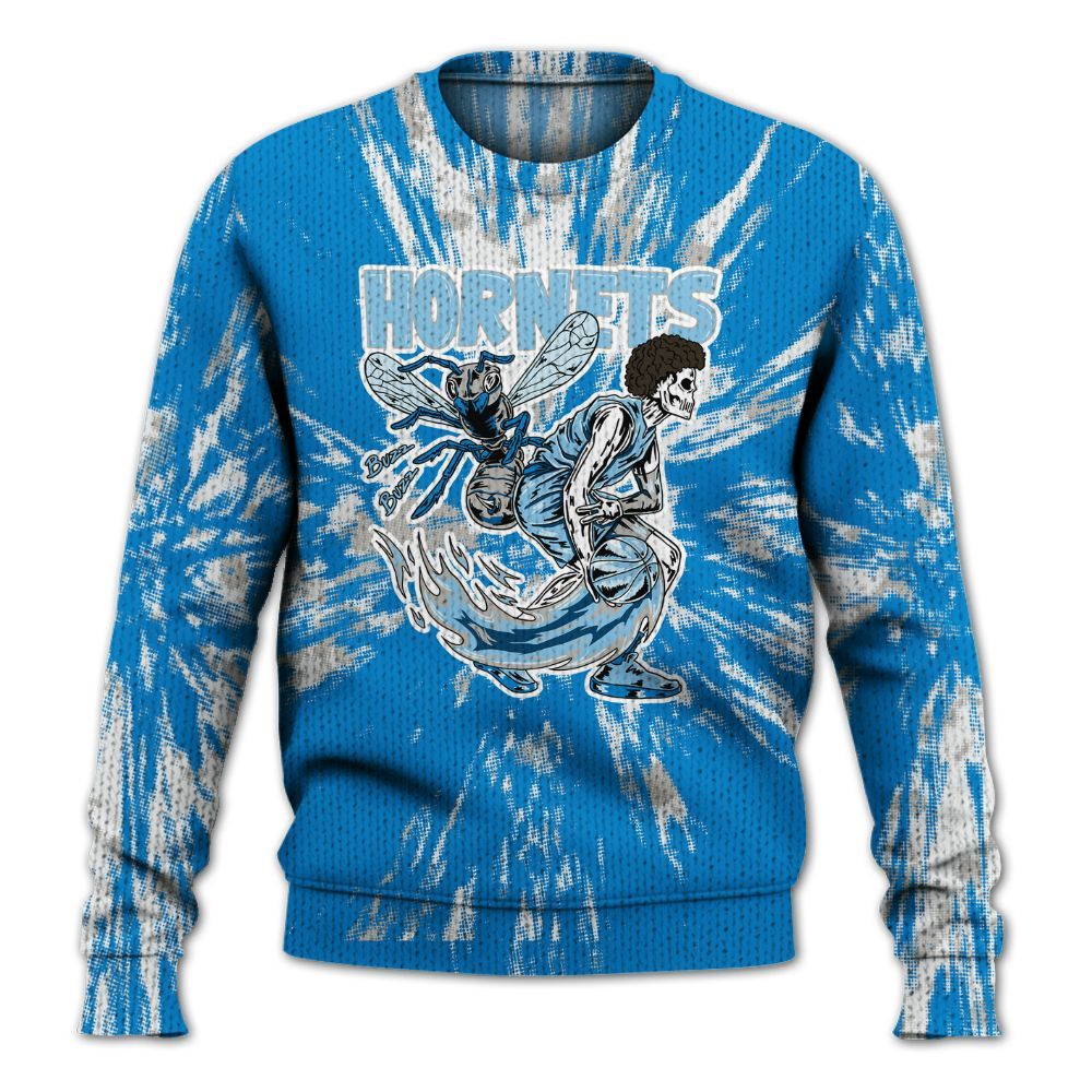 Knitted Sweater To Match Industrial Blue 4s - Hornets Skeleton Luxury