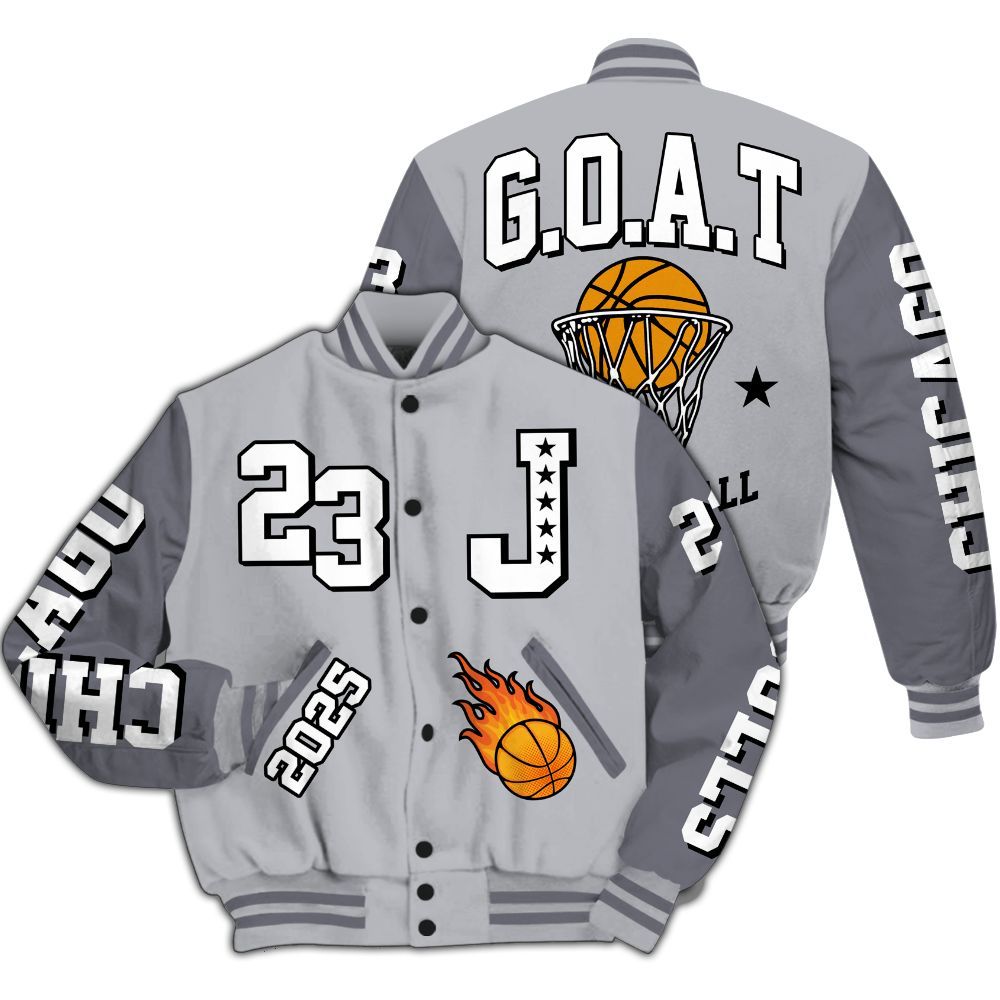 Varsity Jacket To Match Low Cement Grey 11s - Chicago 23 Basketball All Over Print