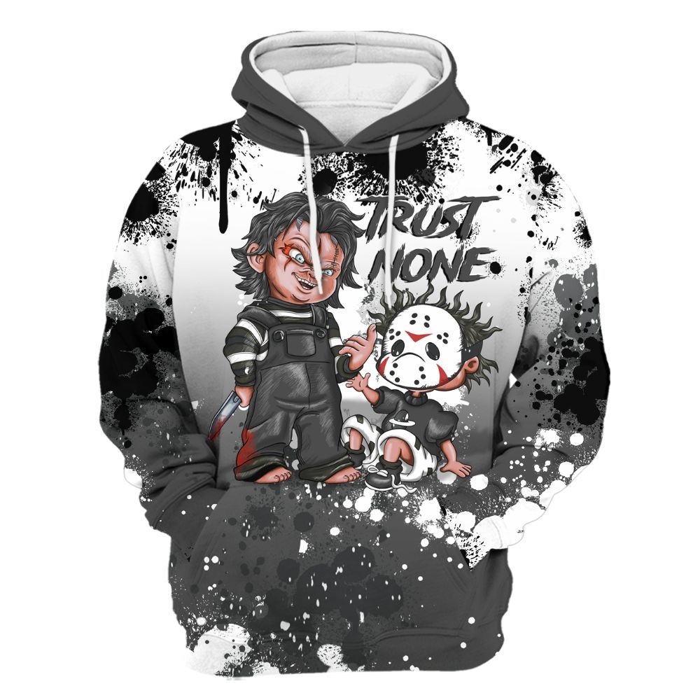 Hoodie To Match Fear 4s - Trust No One Scary All Over Print