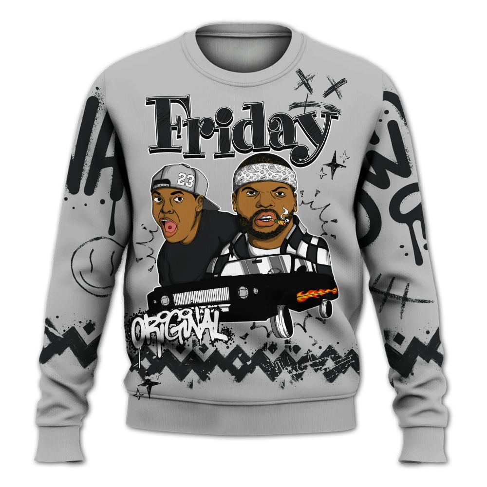 Sweatshirt To Match Low 85 Metallic Black 1s - Friday Sneaker Crayon All Over Print
