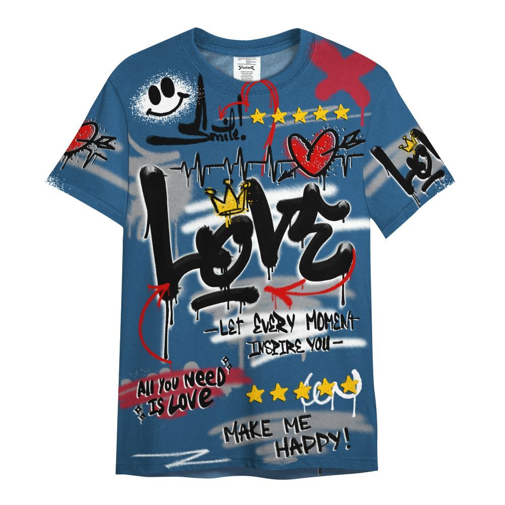 Shirt To Match Rare Air 3s - Happy Love Beats Graffiti Streetwear All Over Print