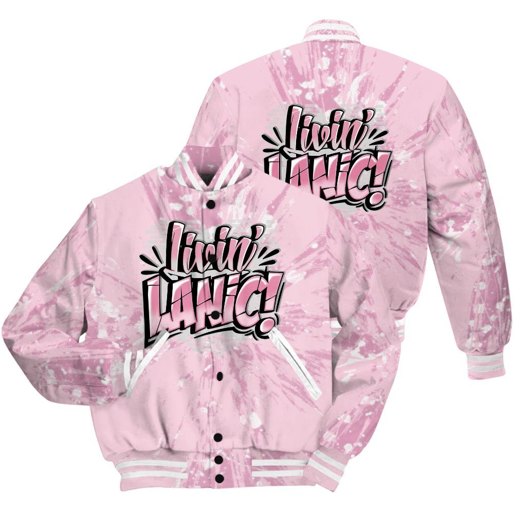 Varsity Jacket To Match Orchid 4s Shirt - Living Large Graphic Luxury All Over Print