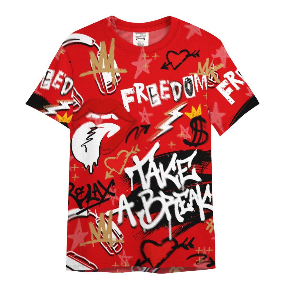 Shirt To Match Kobe 5 Red Year Of The Mamba - Take Break Freedom Graffiti Streetwear All Over Print