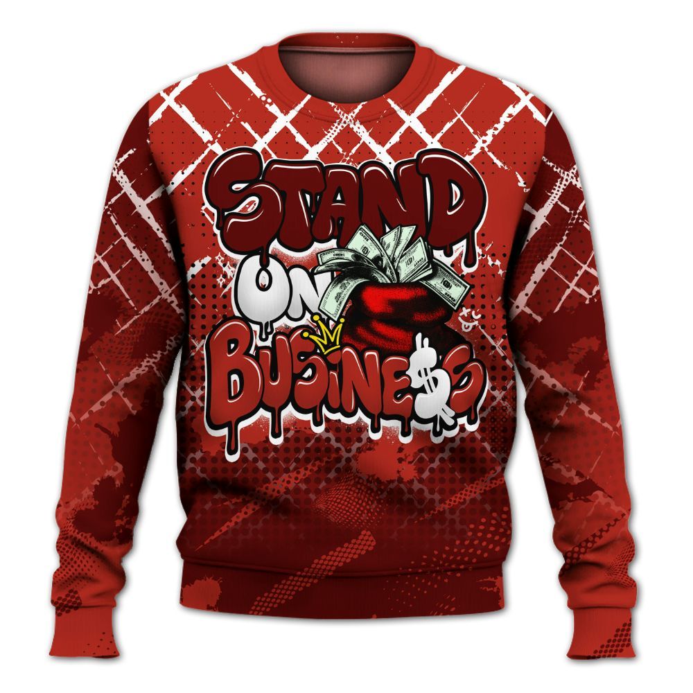 Sweatshirt To Match SP Firewood Orange 4s - Halftone Stand Business Dripping All Over Print