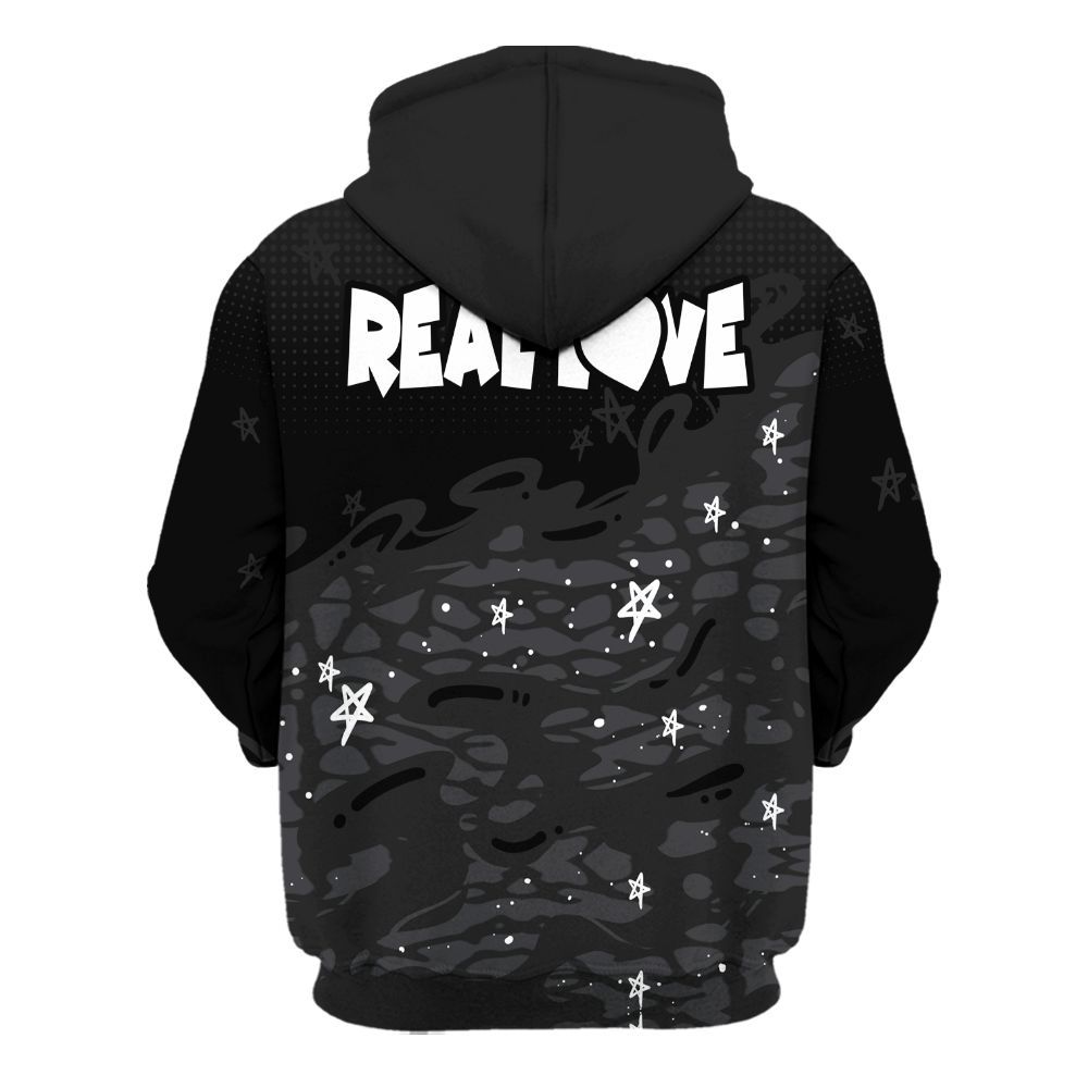 Hoodie To Match Black Cat 3s - Sincere Fondness Bear Stars All Over Print