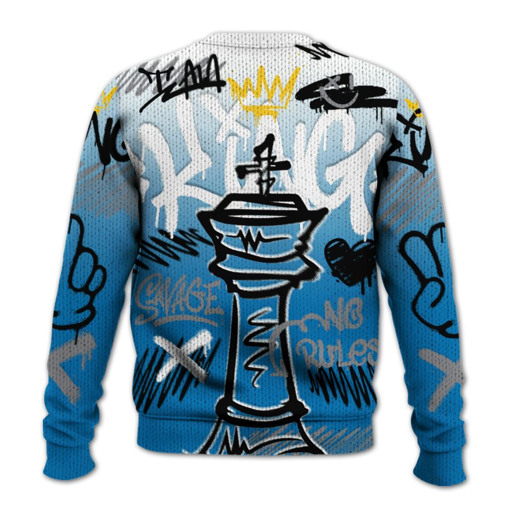 Knitted Sweater To Match Wizards 3s - Street King Chess Streetwear