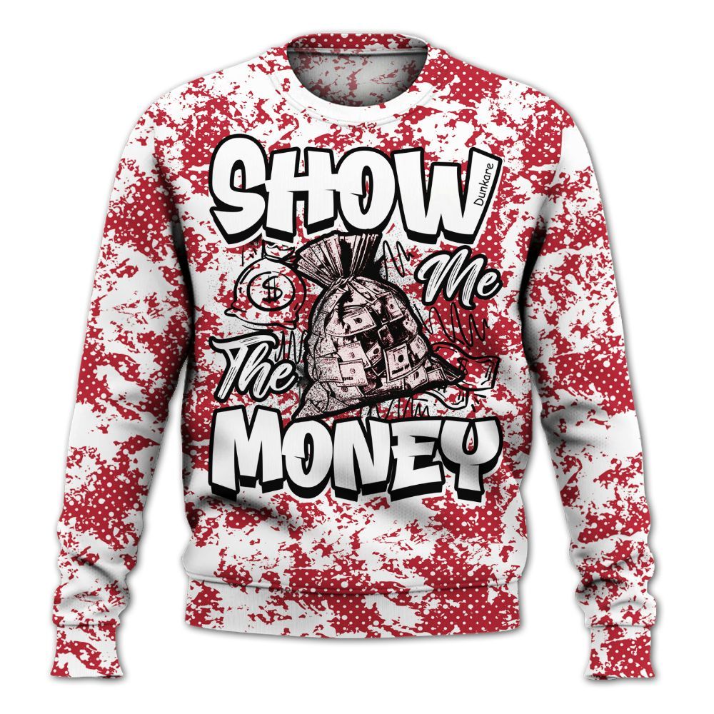 Sweatshirt To Match Red Flint 13s - Show Me The Money Retro All Over Print