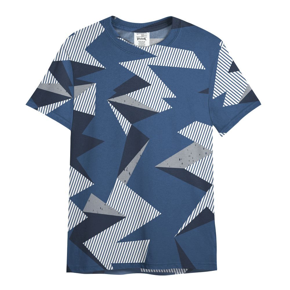 Shirt To Match Midnight Navy 4s - Geometric Camouflage Pattern All Over Print