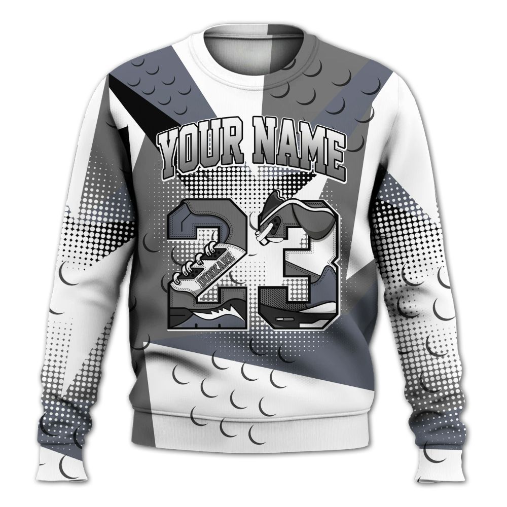 Sweatshirt To Match Cool Grey 6s - Poly Custom Name Number 23 5s All Over Print
