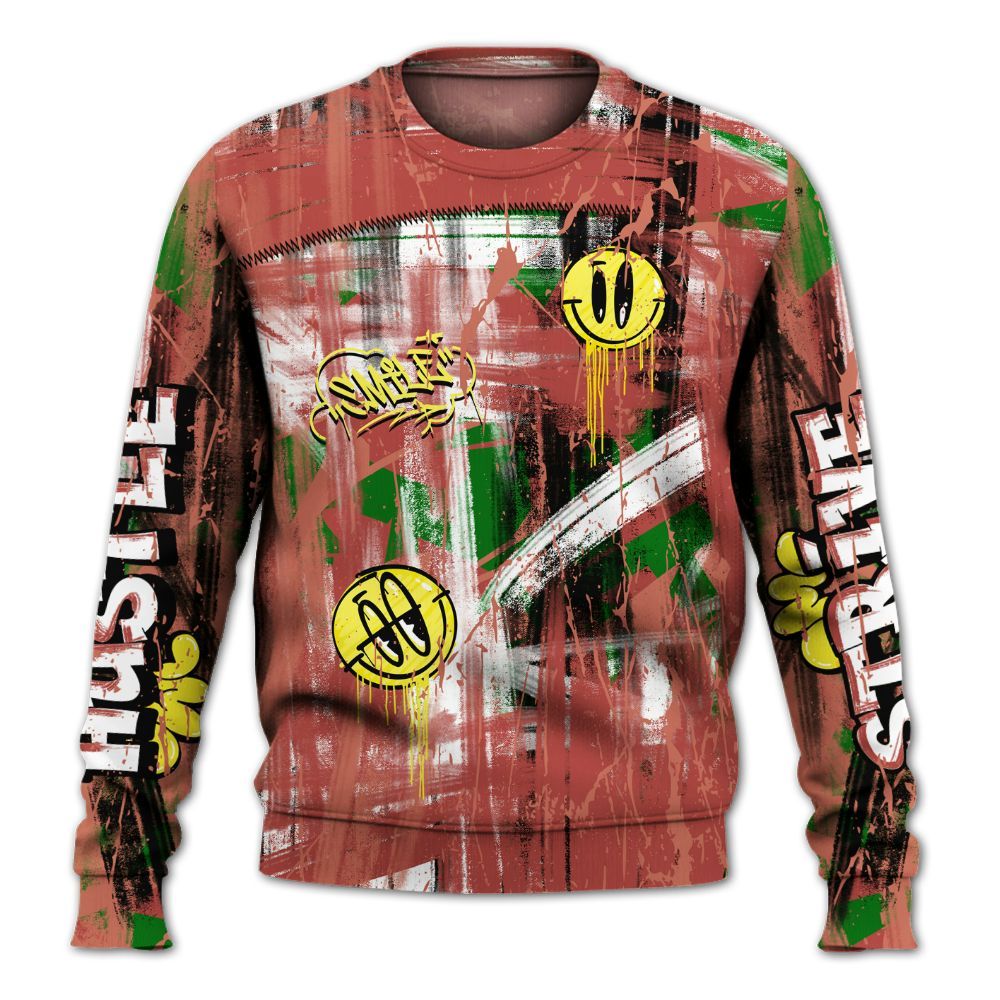 Sweatshirt To Match Dune Red 13s - Money Skull Smile Fire All Over Print