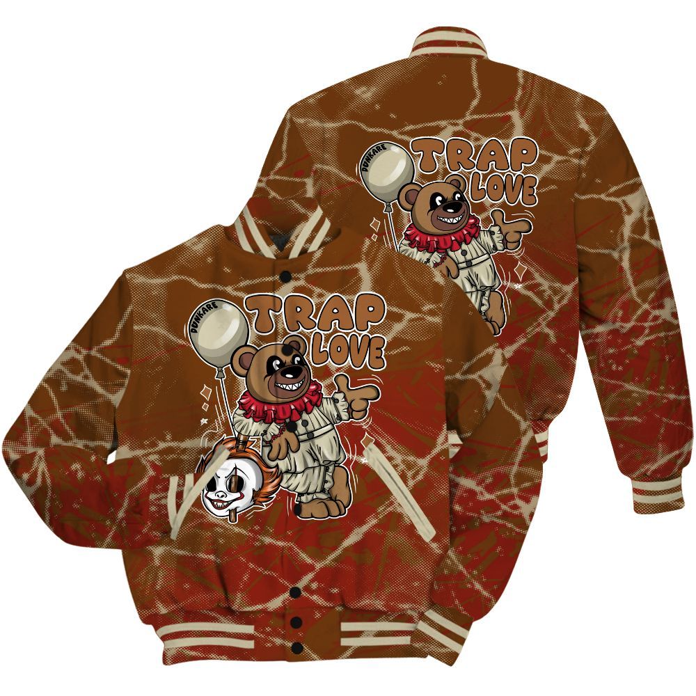 Varsity Jacket To Match Archaeo Brown 5s Shirt - Trap Loves Bear Profound All Over Print