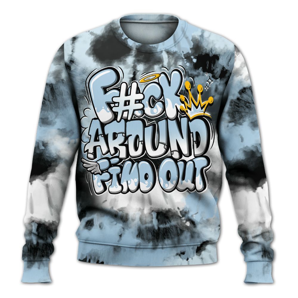 Sweatshirt To Match Foamposite One Psychic Blue - FK Around Find Out All Over Print