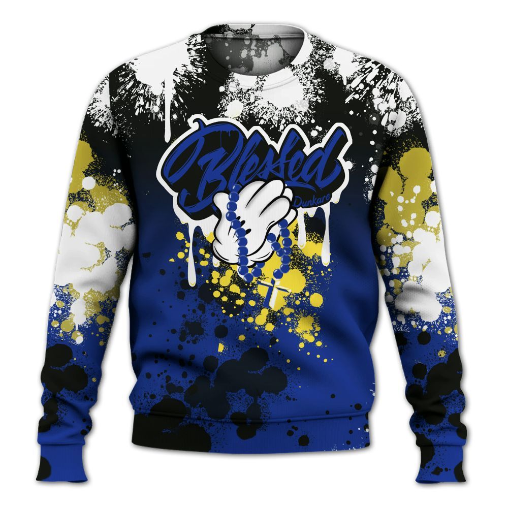 Sweatshirt To Match Laney 14s - God Blessed Ink Drip All Over Print