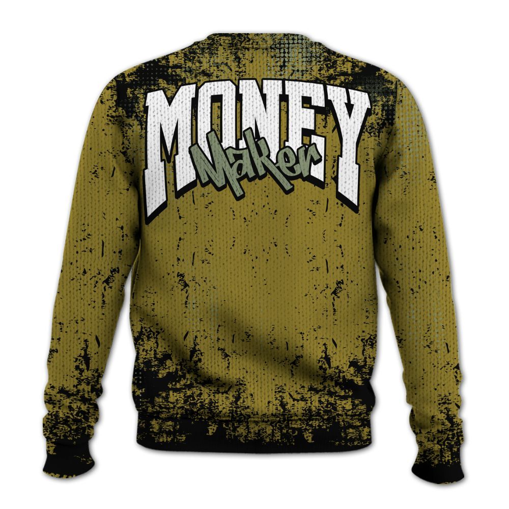 Knitted Sweater To Match Air Flightposite Metallic Gold - Move In Silence Money Street Retro