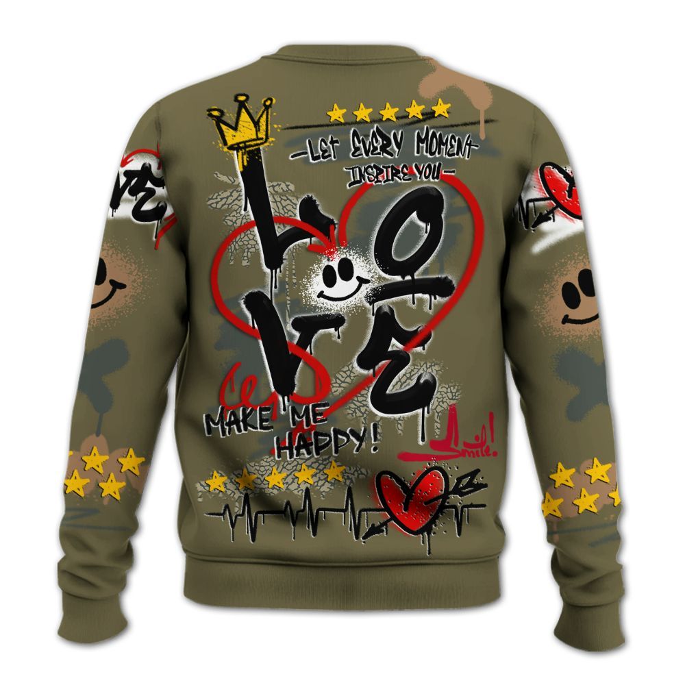Sweatshirt To Match Retro Family Affair 3s - Happy Love Beats Graffiti Streetwear All Over Print