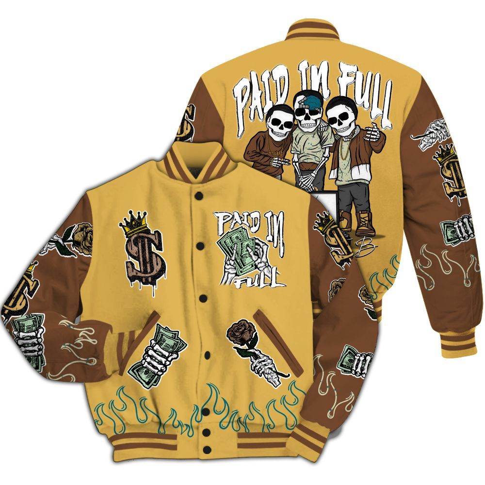 Varsity Jacket To Match Retro Cacao Wow 4s - Fire Everybody Paid In All Over Print