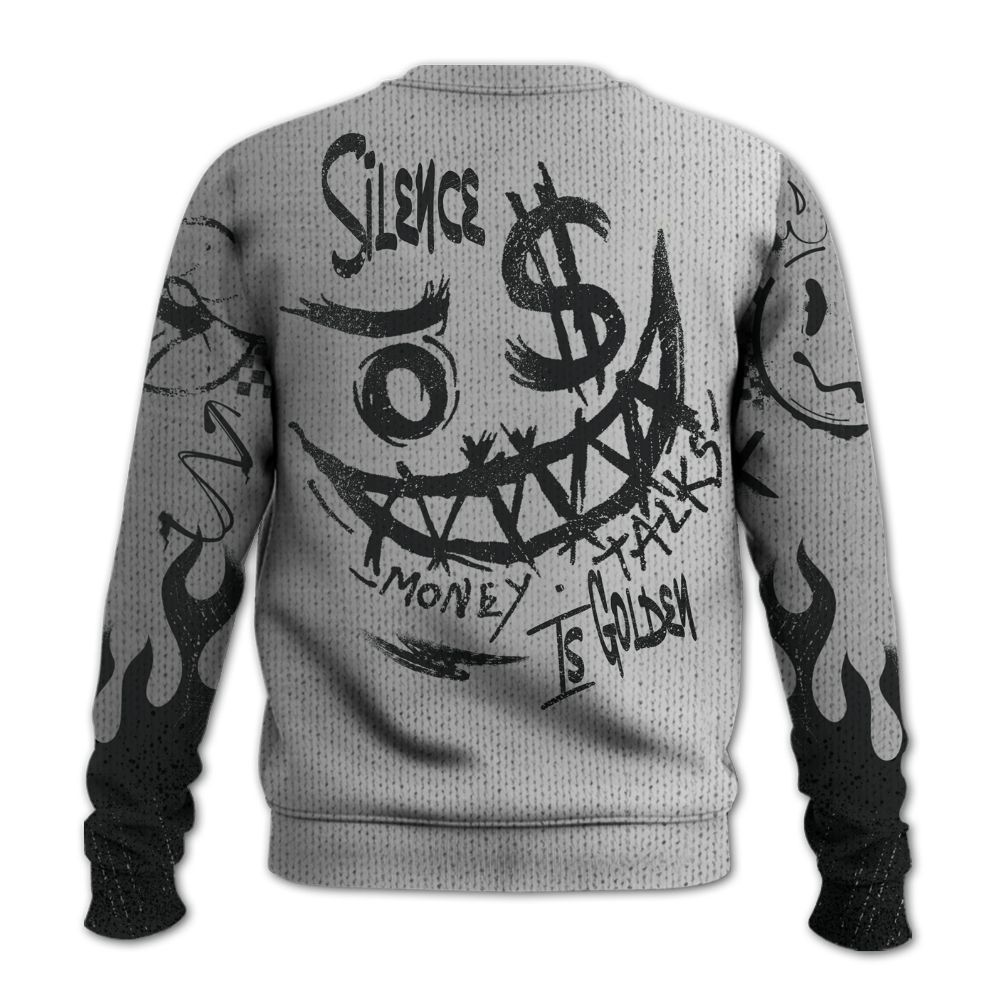 Knitted Sweater To Match Metallic Silver 14s - Mouth Burning Street Style