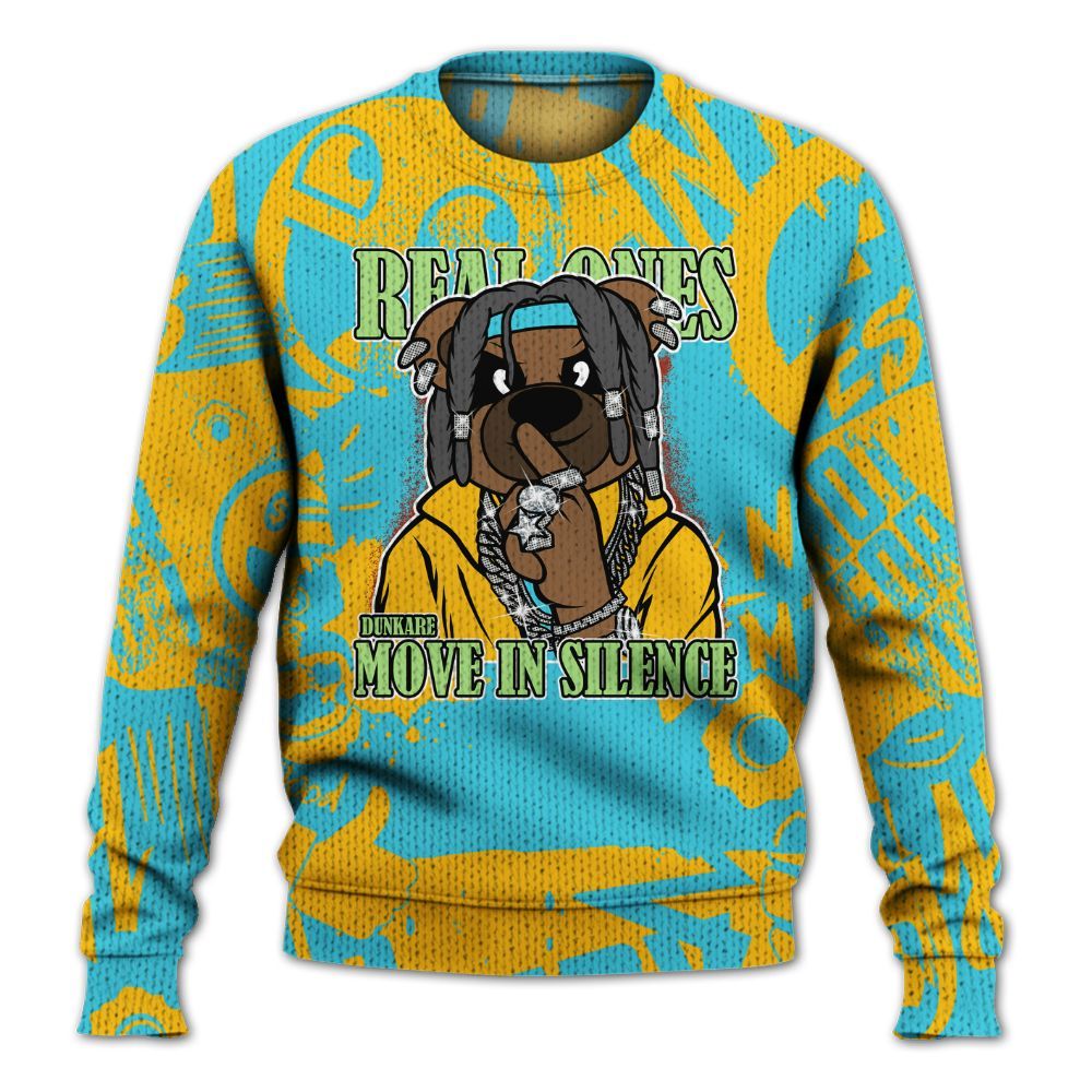 Knitted Sweater To Match SB Dunk Di'Orr Greenwood - Silent Achievers Bear Monogram Graffiti