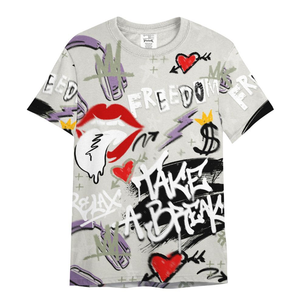 Shirt To Match Dunk Low Floral Swoosh 2025 - Take Break Freedom Graffiti Streetwear All Over Print